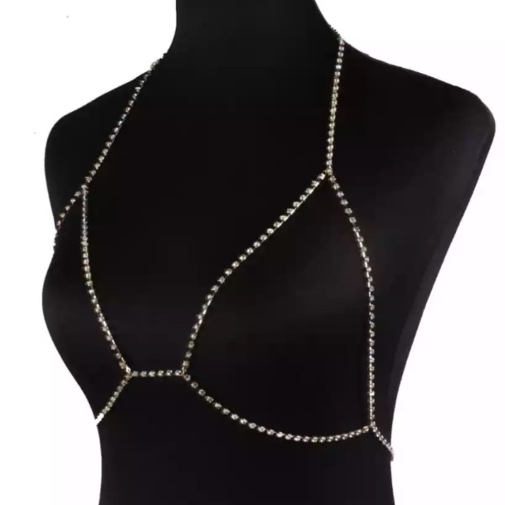 NEW CRYSTAL BRA BODY CHAIN - Picture 3 of 6